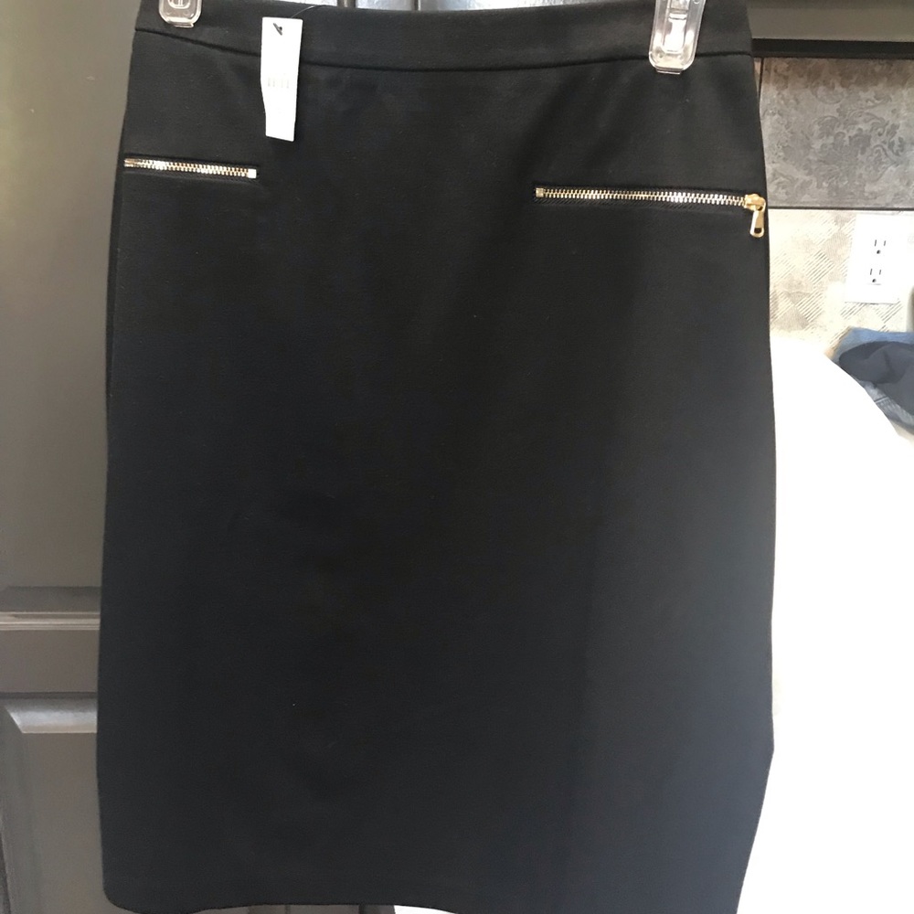 Talbots (12) Black Zipper Picket Skirt
